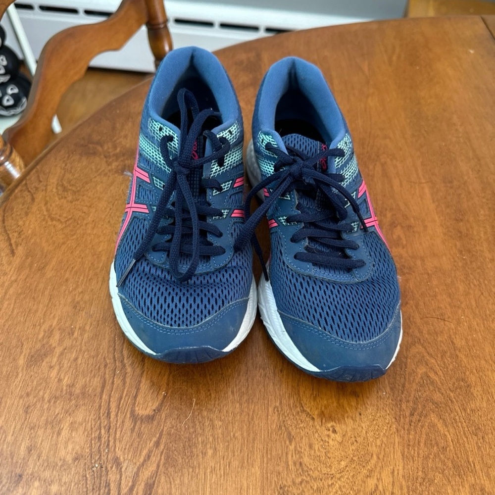 Asics Navy and Pink Athletic Shoes